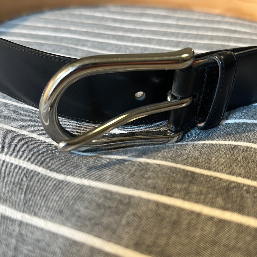 Coach black leather belt 36”